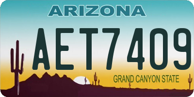 AZ license plate AET7409