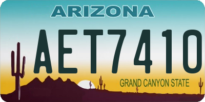 AZ license plate AET7410
