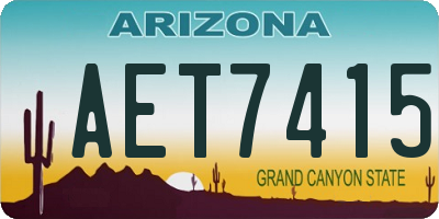 AZ license plate AET7415