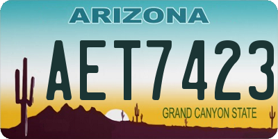 AZ license plate AET7423