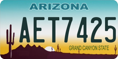 AZ license plate AET7425