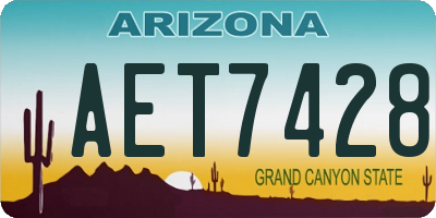 AZ license plate AET7428