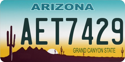 AZ license plate AET7429