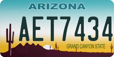 AZ license plate AET7434