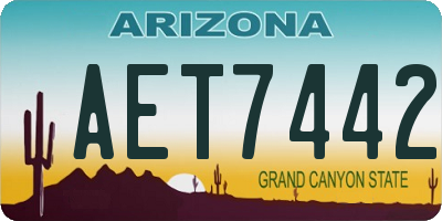 AZ license plate AET7442