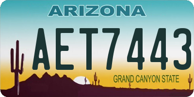 AZ license plate AET7443