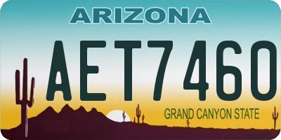 AZ license plate AET7460
