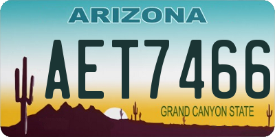 AZ license plate AET7466