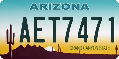 AZ license plate AET7471