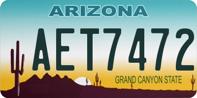 AZ license plate AET7472
