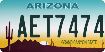AZ license plate AET7474