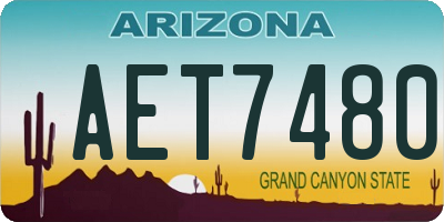AZ license plate AET7480