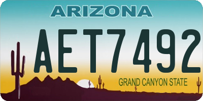 AZ license plate AET7492