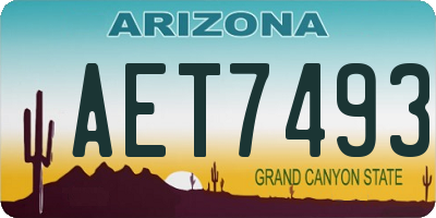 AZ license plate AET7493