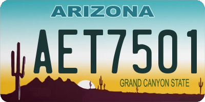 AZ license plate AET7501