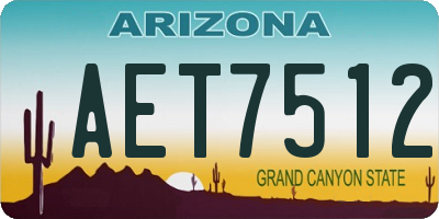 AZ license plate AET7512