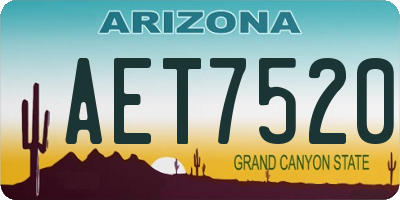 AZ license plate AET7520