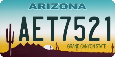 AZ license plate AET7521