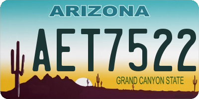AZ license plate AET7522