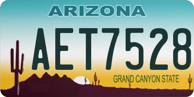 AZ license plate AET7528