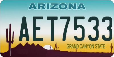 AZ license plate AET7533