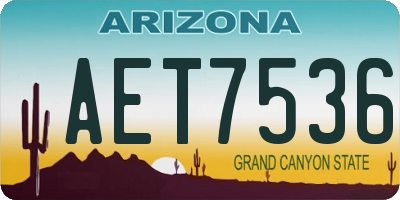 AZ license plate AET7536