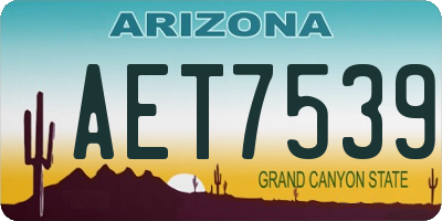 AZ license plate AET7539