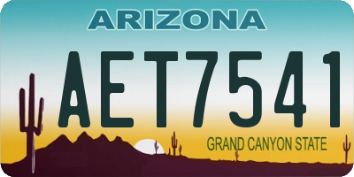 AZ license plate AET7541