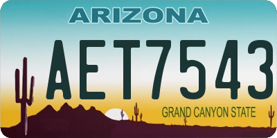 AZ license plate AET7543