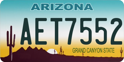 AZ license plate AET7552