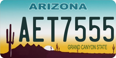 AZ license plate AET7555