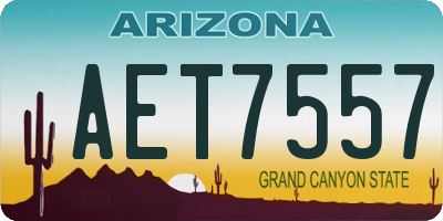AZ license plate AET7557