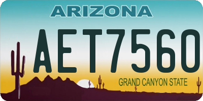 AZ license plate AET7560