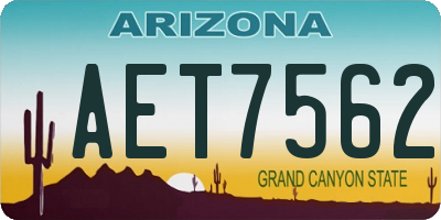 AZ license plate AET7562