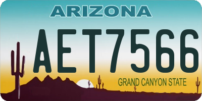 AZ license plate AET7566