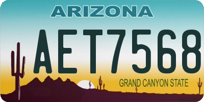 AZ license plate AET7568