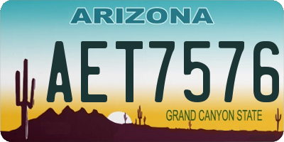 AZ license plate AET7576