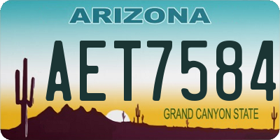 AZ license plate AET7584