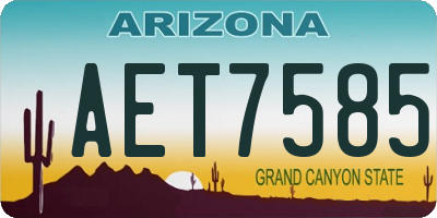 AZ license plate AET7585