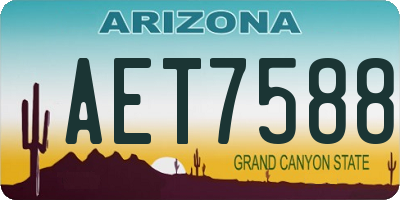 AZ license plate AET7588