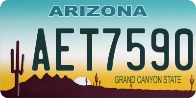 AZ license plate AET7590