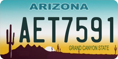 AZ license plate AET7591