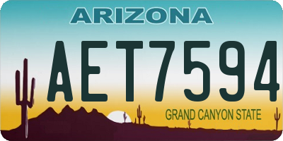 AZ license plate AET7594