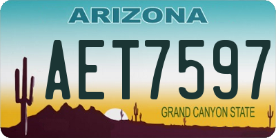 AZ license plate AET7597