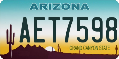 AZ license plate AET7598