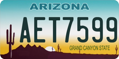 AZ license plate AET7599
