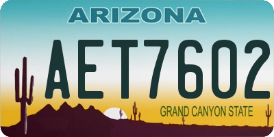 AZ license plate AET7602