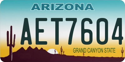 AZ license plate AET7604