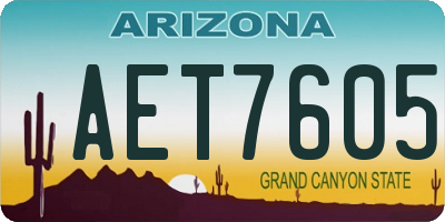 AZ license plate AET7605