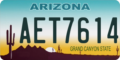 AZ license plate AET7614
